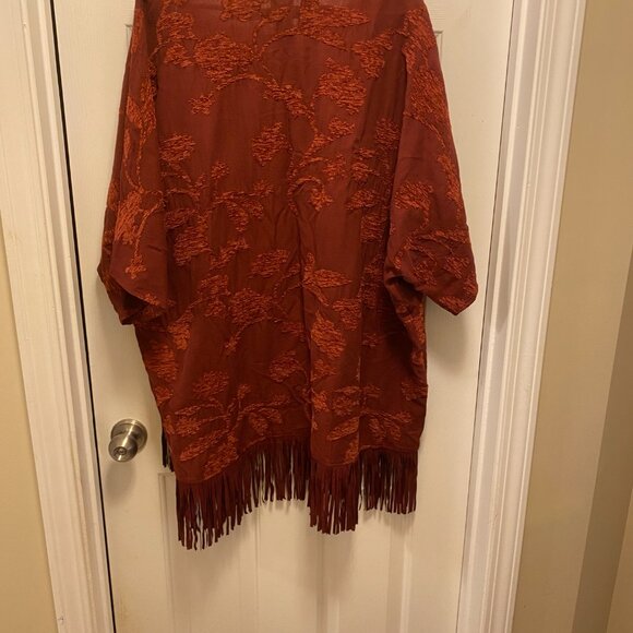 Chico's Burgundy Chenille Kimono L/XL NWT - Picture 3 of 5